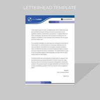 letterhead design template simple minimal rounded shape style in blue color scheme vector