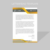 letterhead design template polygonal style in orange color scheme vector