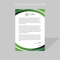 letterhead design template circular motion style in green color scheme vector