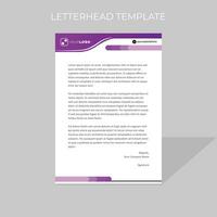 letterhead design template simple minimal rounded shape style in purple color scheme vector