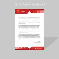 letterhead design template diagonal style in red color scheme vector