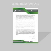 letterhead design template polygonal style in green color scheme vector