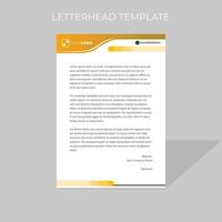 letterhead design template simple minimal rounded shape style in orange color scheme vector