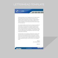 letterhead design template minimal style in blue color scheme vector