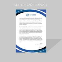 letterhead design template circular motion style in blue color scheme vector