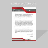 letterhead design template polygonal style in red color scheme vector