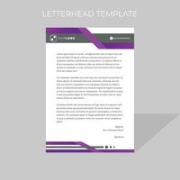 letterhead design template polygonal style in purple color scheme vector