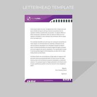 letterhead design template minimal style in purple color scheme vector