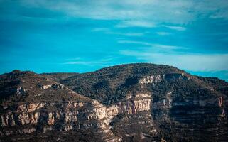 Morning parkland in mountains grade. Sant Miquel del Fai photo. Amazing artistic image of purity of nature. photo