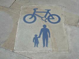 bike and pedestrian area sign photo