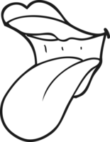 black and white cartoon mouth sticking out tongue png