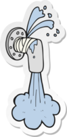 sticker of a cartoon leaky pipe png