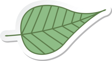 sticker of a cute cartoon green leaf png