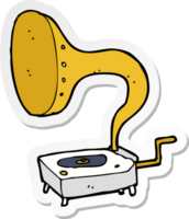 autocollant d'un gramophone de dessin animé png