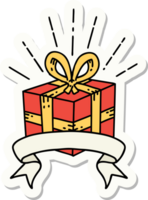 sticker van tatoeëren stijl Kerstmis Cadeau png