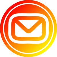 envelope letter circular in hot gradient spectrum png