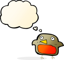 cartoon robin with thought bubble png