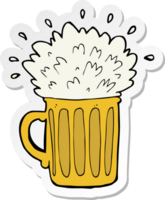 adesivo di una birra schiumosa dei cartoni animati png