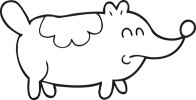 black and white cartoon small fat dog png