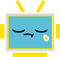 flat color retro cartoon robot head png