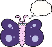 pensée bulle dessin animé papillon png