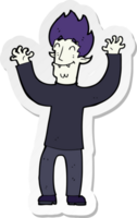 sticker of a cartoon happy vampire man png