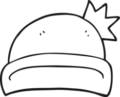 black and white cartoon christmas hat png