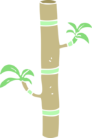 ilustração de cor lisa de um bambu de desenho animado png