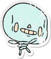 distressed sticker cartoon kawaii cute dead skeleton png