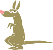 flat color illustration of a cartoon kangaroo png