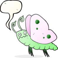 mariposa divertida de la historieta de la burbuja del discurso png