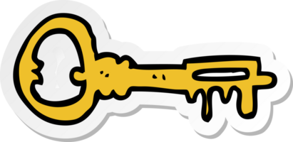 sticker of a cartoon key png