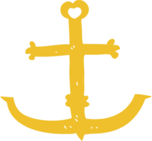 flat color illustration of a cartoon anchor png