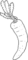 black and white cartoon carrot png