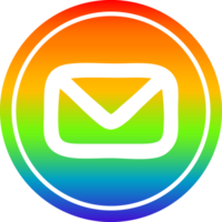 envelope letter circular in rainbow spectrum png