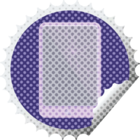 broken electronic tablet png round sticker stamp