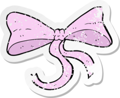 retro distressed sticker of a cartoon bow png