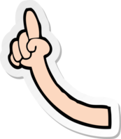 sticker of a cartoon pointing arm png
