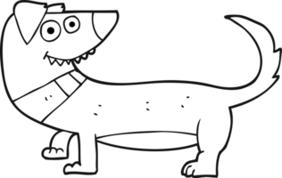 zwart-wit cartoon hond png