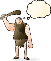 Cartoon-Neandertaler mit Gedankenblase png