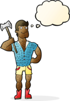 cartoon lumberjack with thought bubble png