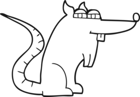 noir et blanc dessin animé mal rat png