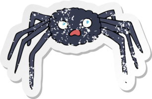 retro distressed sticker of a cartoon spider png