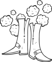 noir et blanc dessin animé bottes png