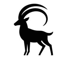 Vector, isolated silhouette of addax. vector