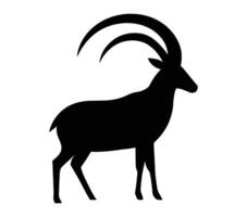 Addax silhouette icon. Vector image.