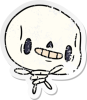 pegatina angustiada dibujos animados kawaii lindo esqueleto muerto png