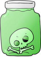 cartoon jar with skull png