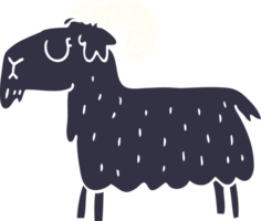 cartoon doodle black goat png
