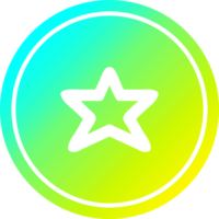 forma de estrella circular en espectro de gradiente frío png